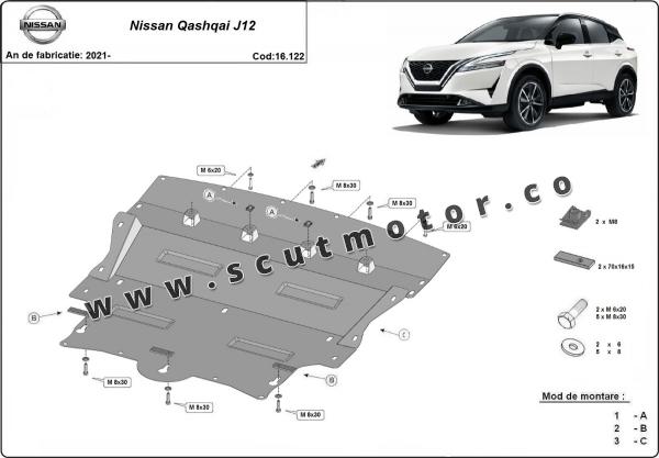 Scut Motor Metalic Nissan Qashqai J12 1