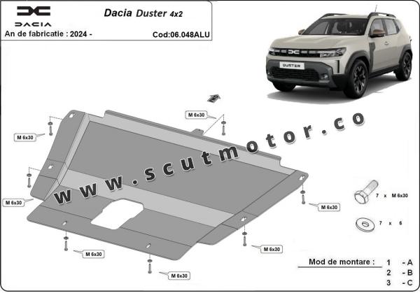 Scut motor din aluminiu Dacia Duster - 4x2 +4x4 3