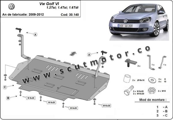 Scut motor VW Golf 6 3