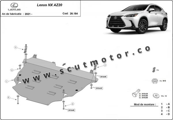 Scut motor din aluminiu Lexus NXAZ20 6